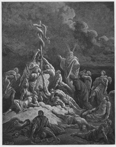 ギュスターヴドールバイブル：真ちゅう製の蛇 作： Gustave Dore